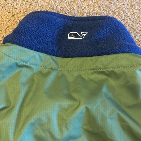 Vineyard Vines Men’s Navy Blue & Green 1/4 Zipper Fleece Pullover - Picture 6 of 8